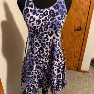 Justice Purple and Blue Leopard Print Dress